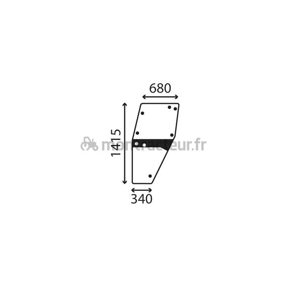 VITRE DE PORTE GAUCHE - BOMBÉE - CLAIRE