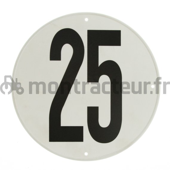 PLAQUE SIGNALÉTIQUE 25 KM/H - Ø 200 MM - PLASTIQUE