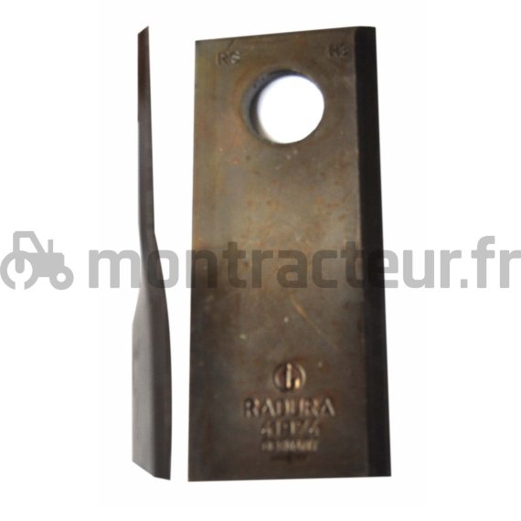 COUTEAU DE FAUCHEUSE GAUCHE 112 X 48 X 4 MM - Ø 19 MM (BLISTER 25 PIÈCES)