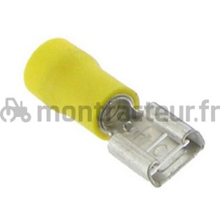 COSSE PLATE FEMELLE JAUNE - 6.3 X 0.8 MM - (BLISTER 100 PIÈCES)