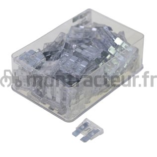 FUSIBLE STANDARD FICHES PLATES 25A - TRANSPARENT - (BLISTER 100 PIÈCES)