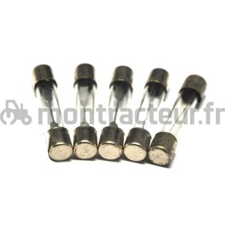 FUSIBLE VERRE 10A - Ø 6.3 X L 32 MM - (BLISTER 5 PIÈCES)