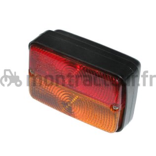 FEU ARRIÈRE 12V ROUGE/ORANGE - 120 X 78 MM - EA 58 MM (BLISTER 15 PIÈCES)
