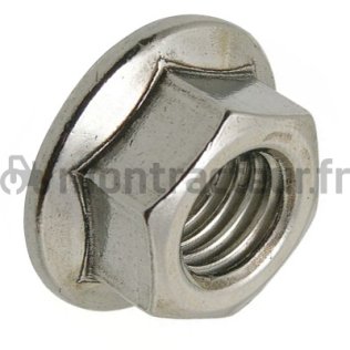 ÉCROU A EMBASE CRANTÉE ZINGUÉ M 12 (BLISTER 1 PIÈCE)