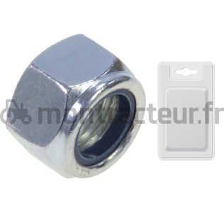 ÉCROU DE SÉCURITÉ HEXAGONAL ZINC DIN 985 M16 (BLISTER 5 PIÈCES)